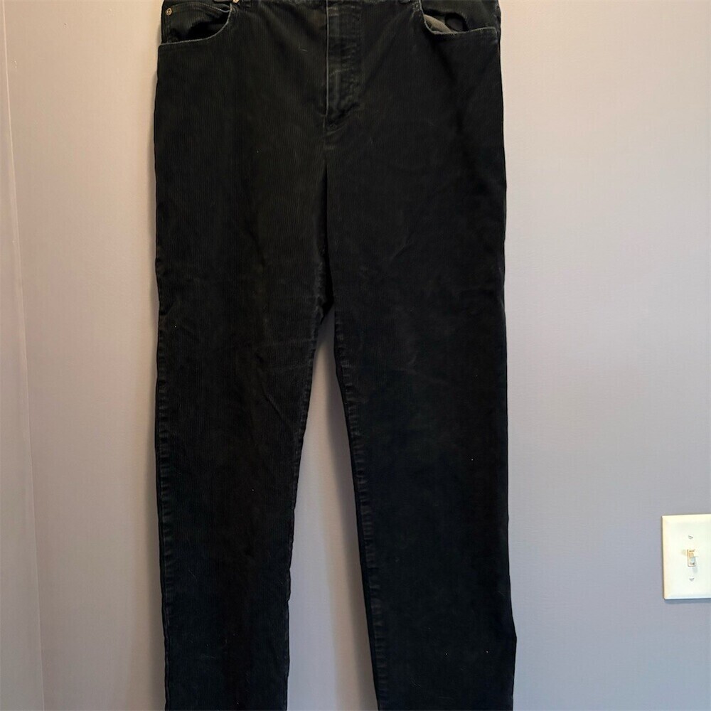 Jones New York Sport Pants Womens 14 Blue Corduroy Straight Leg Stretch